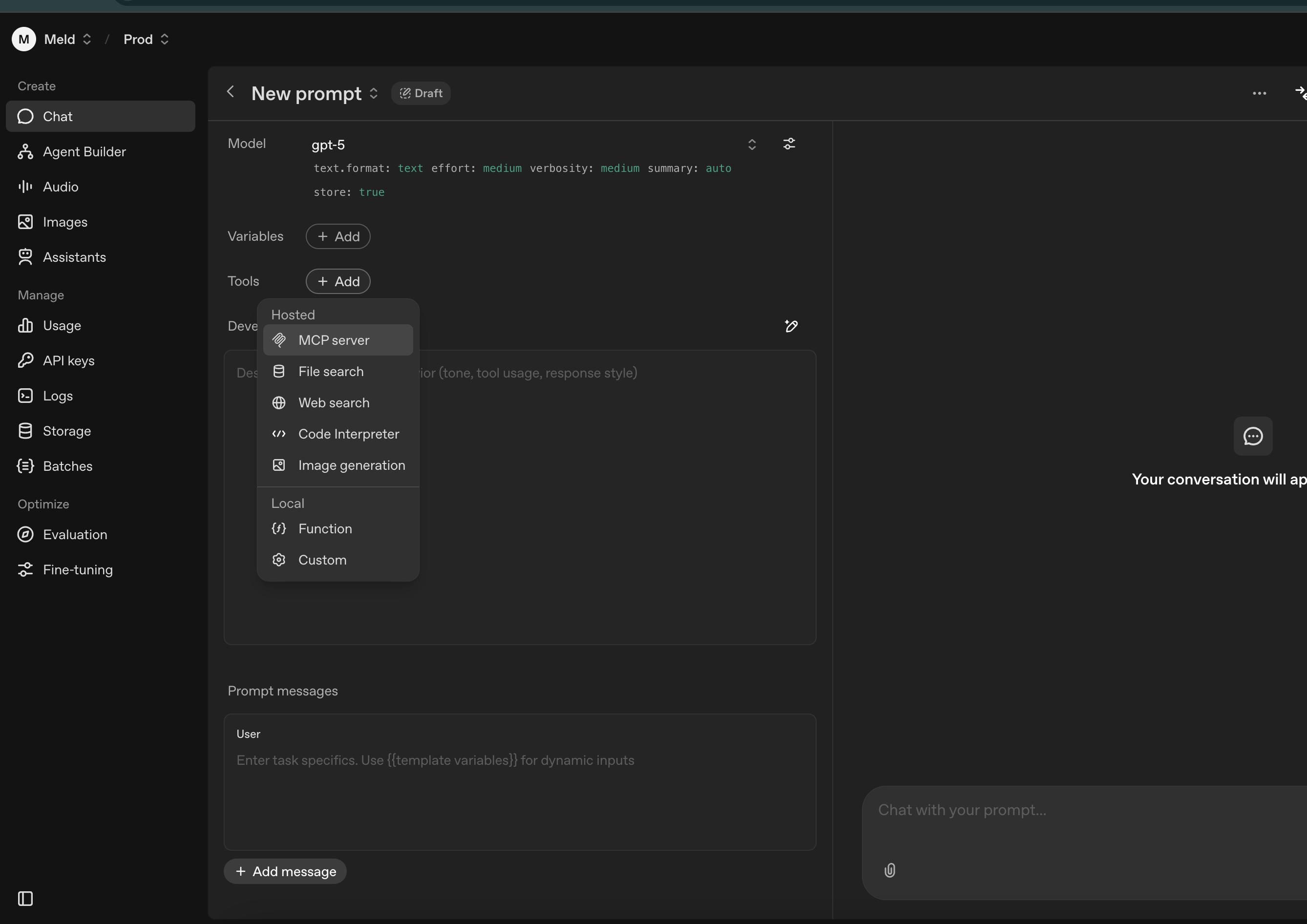 OpenAI GPT Editor Interface