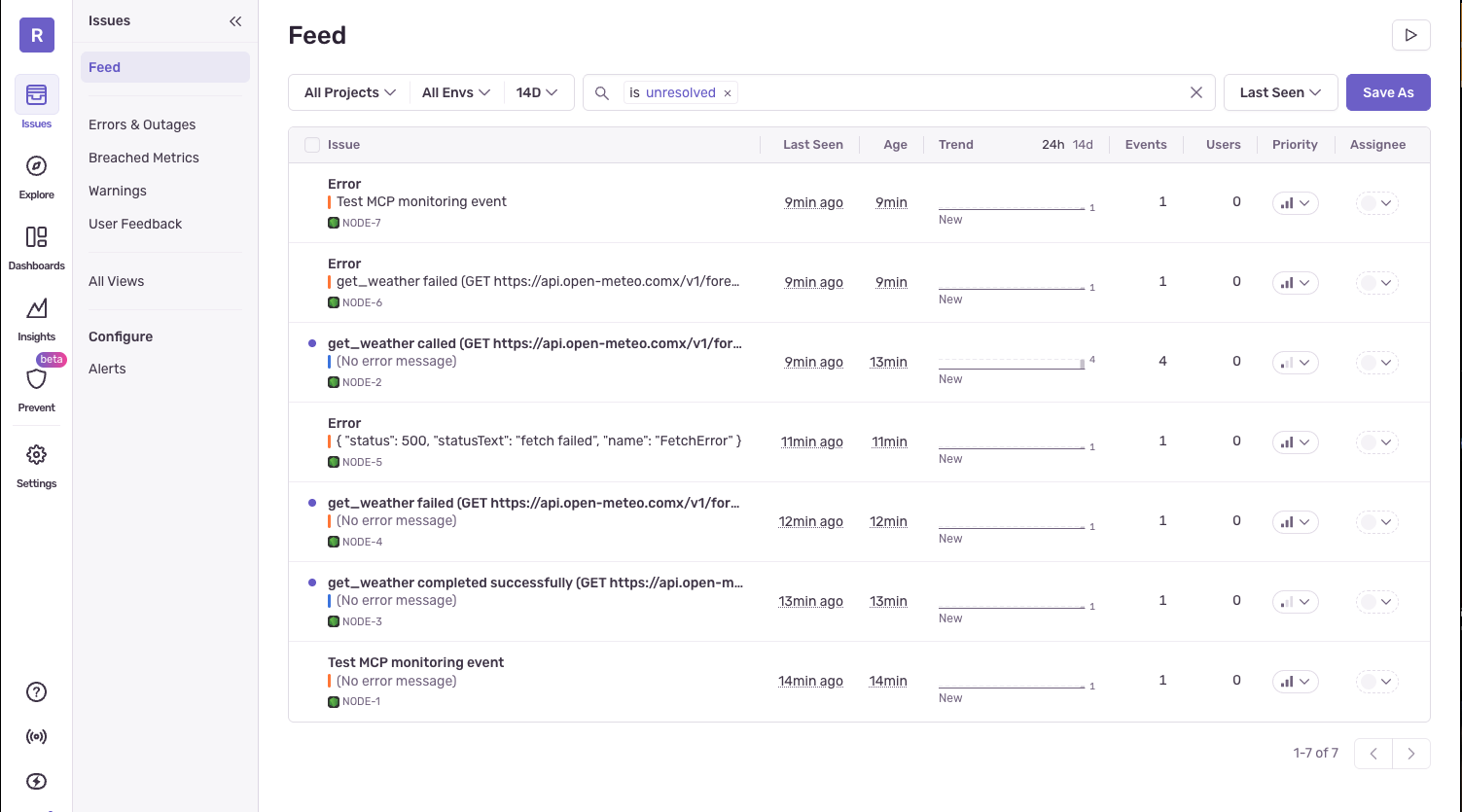 Placeholder: Sentry alerts